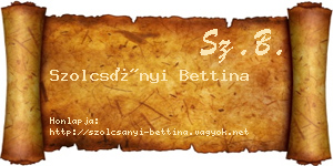 Szolcsányi Bettina névjegykártya